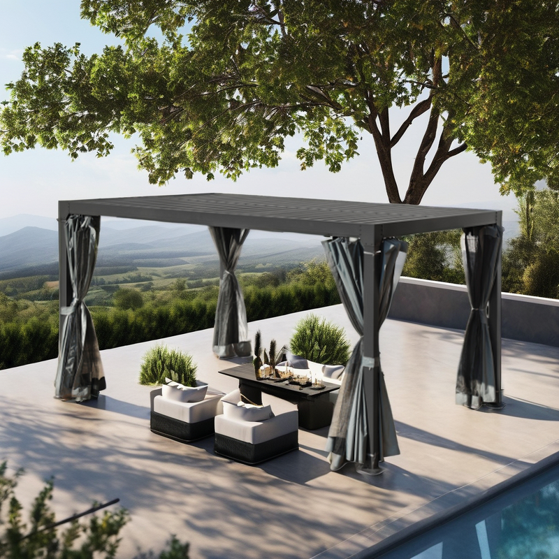 Pergola Manufacturer - Smart Mounted Retractable Warranty Wall Shading Factory 4x4 for Patio