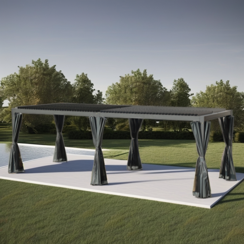Louver Pergola Manufacturer - Aluminum Electric Wall Mounted Waterproof 3x6 Louvered Aluminium Bioclimatic