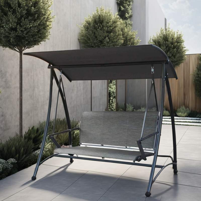 Patio Swing Manufacturer - Good Quality Aluminum 3 Seater Hammock Swing Chair Outdoor with Canopy for Backyard