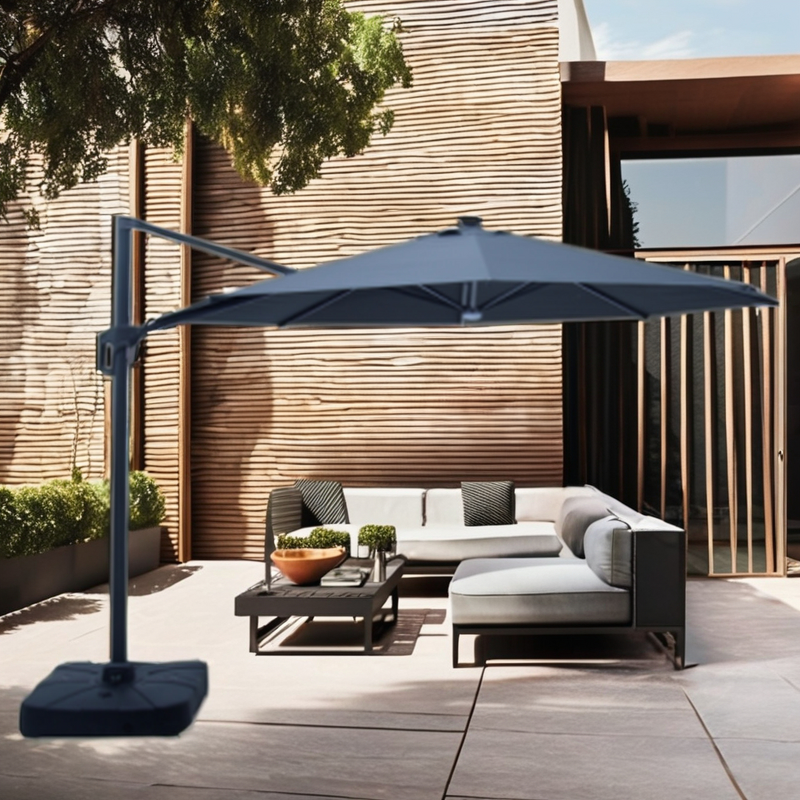 Cantilever Umbrella Manufacturer - Heavy-Duty 3.3M Outdoor Alum Sunshade Solar Parasol UV Coating Powder Coated Frame for Hotels