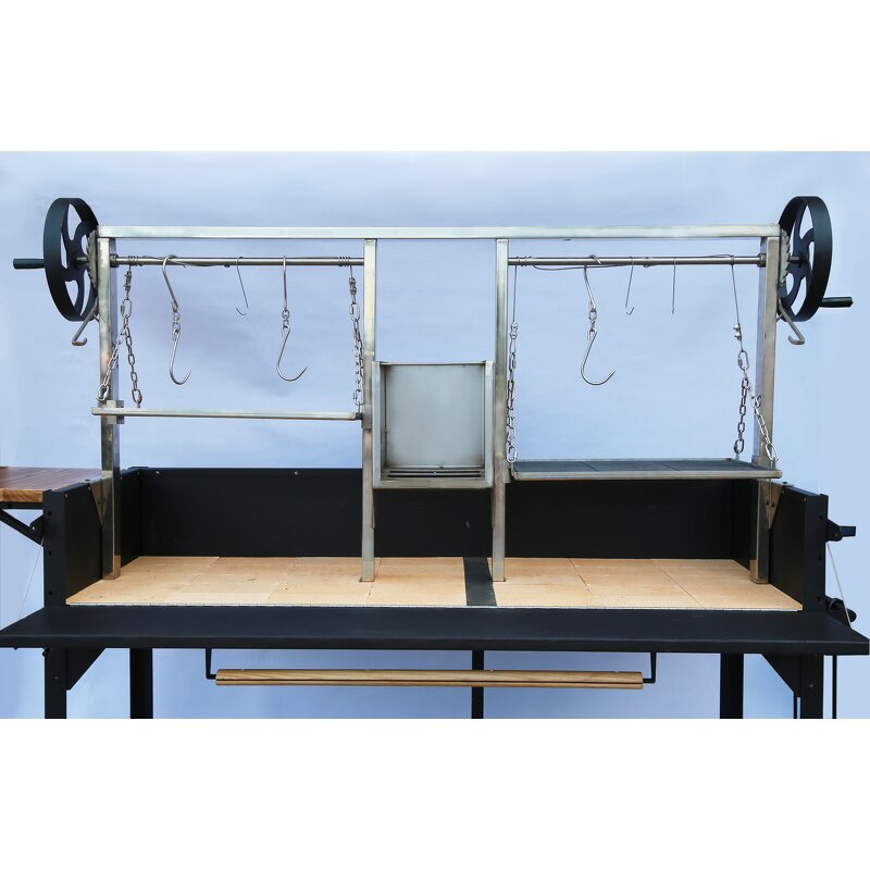 Santa Maria BBQ Grill Manufacturer - Adjustable Luxurious Gaucho Steel Garden Argentine with Fire Brick Charcoal for Home