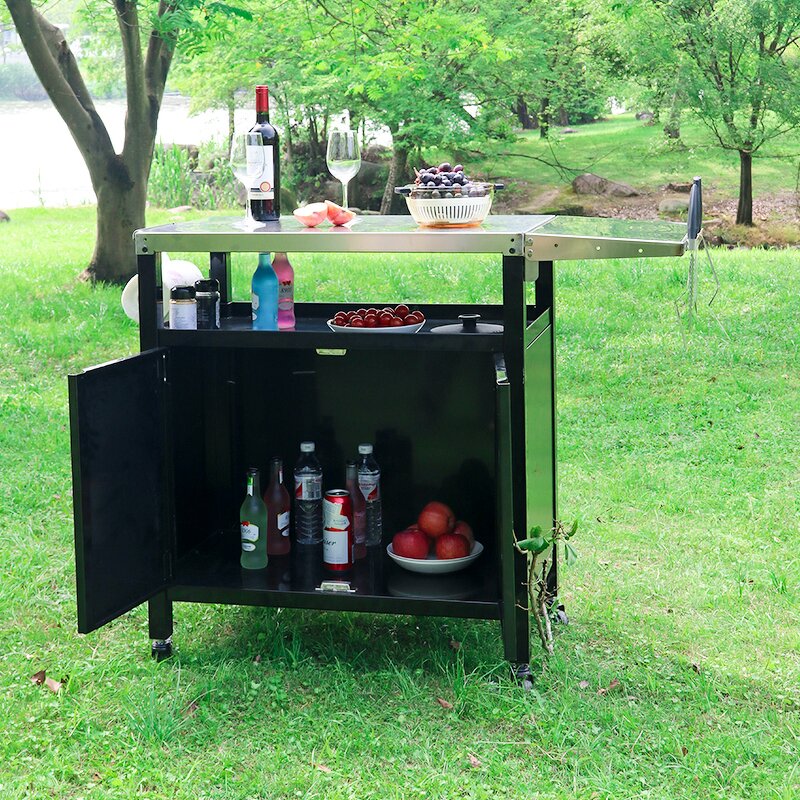 Garden Cabinet Trolley Manufacturer - Luxurious Steel Outdoor with Powder Coated Finish Easily Cleaned for BBQ Grills