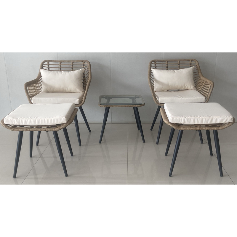 Outdoor Furniture Manufacturer - Modern Combination Balcony Sales Department Nordic Courtyard Waterproof Leisure Steel Woven