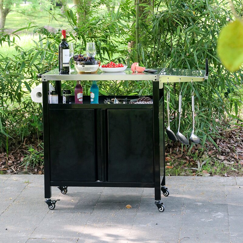 Garden Cabinet Trolley Manufacturer - Luxurious Steel Outdoor with Powder Coated Finish Easily Cleaned for BBQ Grills