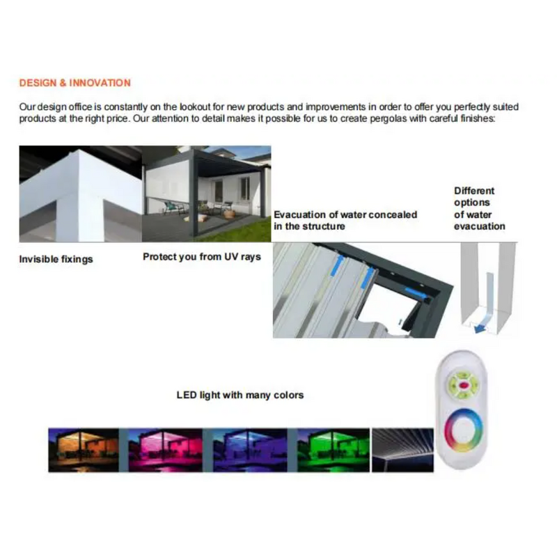 Louver Pergola Manufacturer - Aluminum Electric Wall Mounted Waterproof 3x6 Louvered Aluminium Bioclimatic