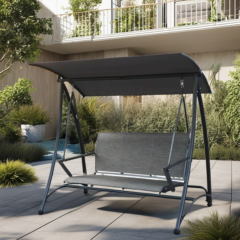 Patio Swing Manufacturer - Good Quality Aluminum 3 Seater Hammock Swing Chair Outdoor with Canopy for Backyard