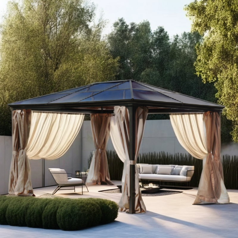 Garden Pavilion Manufacturer - OEM/ODM Patio Large Metal Pavilion Tent Backyard Aluminum Frame