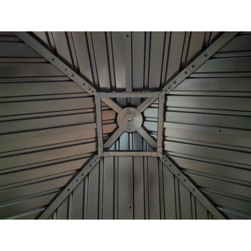 Steel Gazebo Manufacturer - Galvanized Steel Roof and Aluminum Frame Canopy Permanent for Sunshade