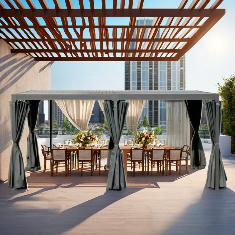 Outdoor Pergola Manufacturer - with Roof Shading Factory Mounted Modern Quality 4x4