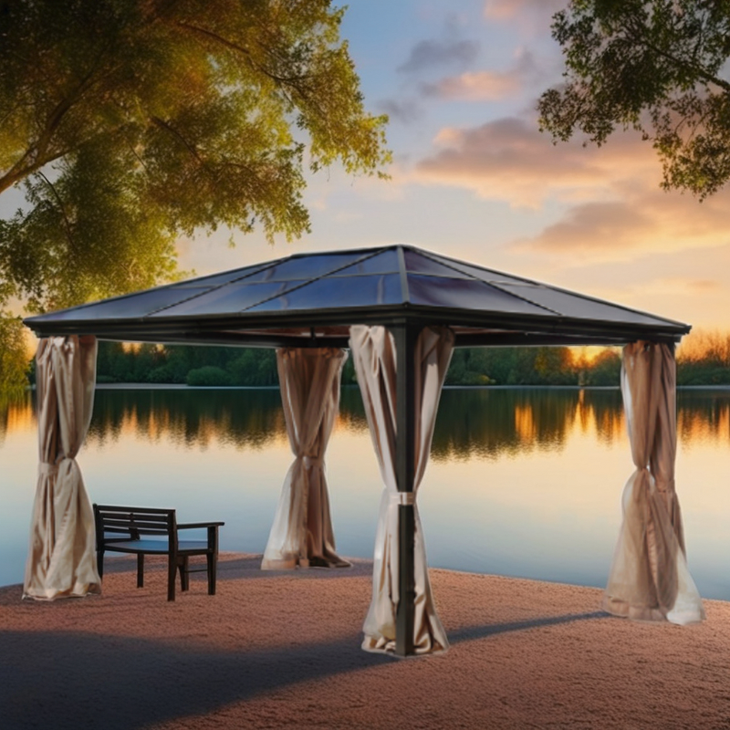 Garden Pavilion Manufacturer - OEM/ODM Patio Large Metal Pavilion Tent Backyard Aluminum Frame