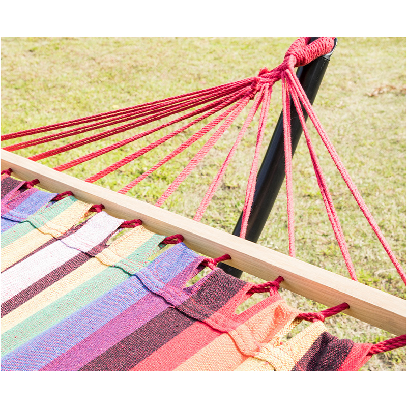 Hanging Hammock Manufacturer - Customized Modern Adjustable Steel Frame Outdoor Furniture Powder Coated Canvas Cotton Fabric