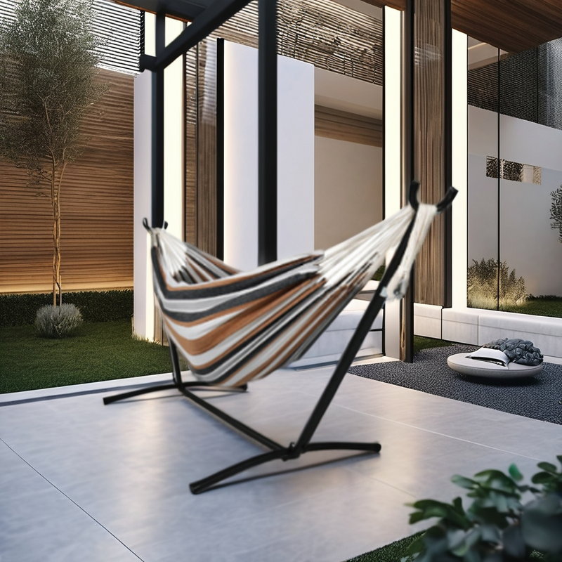 Hanging Hammock Manufacturer - Classic Courtyard Park Garden Outdoor Backyard Garden Double With Stand