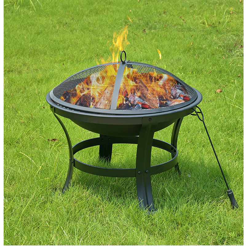 Steel Fire Pit Manufacturer - Customized Elegant with Trolley & Flame Safety for Outdoor Entertainment Cooking Heating