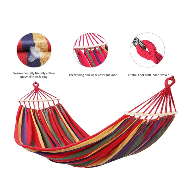 Hanging Hammock Manufacturer - Customized Modern Outdoor Adjustable Rope Steel Frame Powder Coated Canvas Cotton Fabric