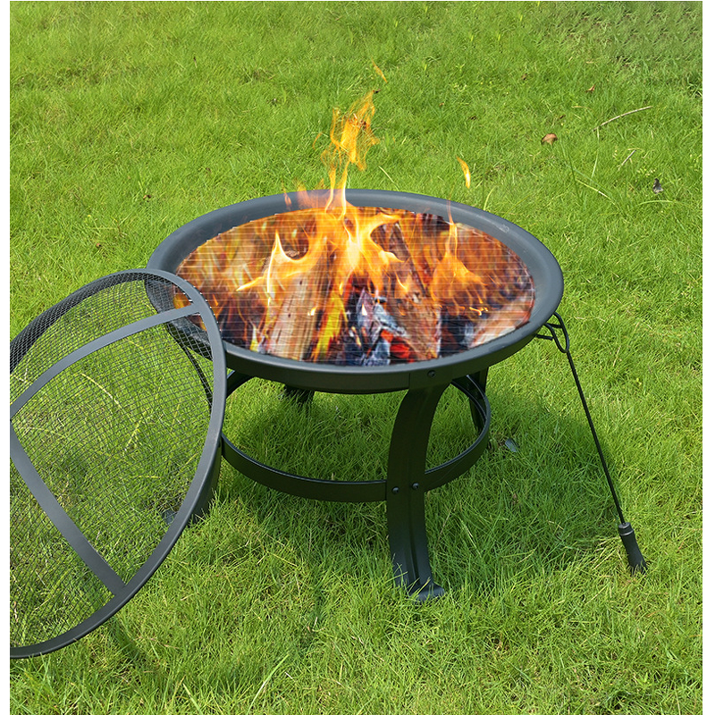 Steel Fire Pit Manufacturer - Customized Elegant with Trolley & Flame Safety for Outdoor Entertainment Cooking Heating