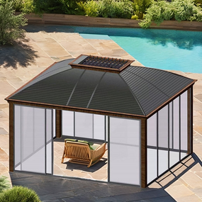 Aluminum Outdoor Gazebo Manufacturer - with Louvered Top Small to Large Green Backyard Pavilion & Camping & Storage Waterproof