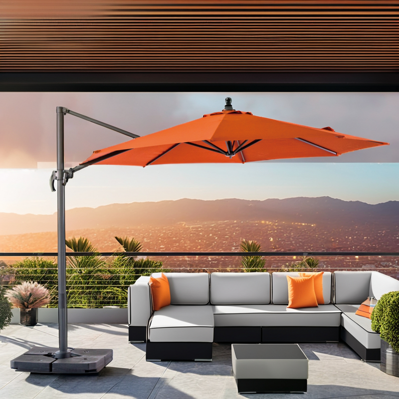 Cantilever Umbrella Manufacturer - Outdoor Aluminium/Steel 3m Dia Powder Coated Frame Waterproof Sunshade for Hotels