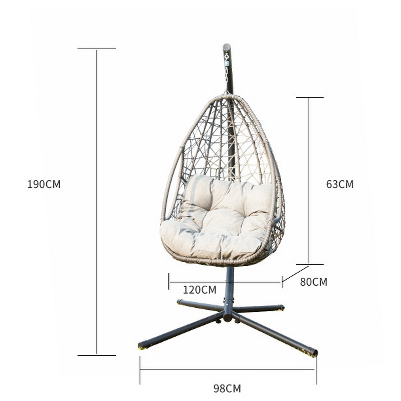 Outdoor Furniture Set Manufacturer - Patio Swing Stand Garden Relax Hammock Single Seater Metal Modern Hanging Egg Chair