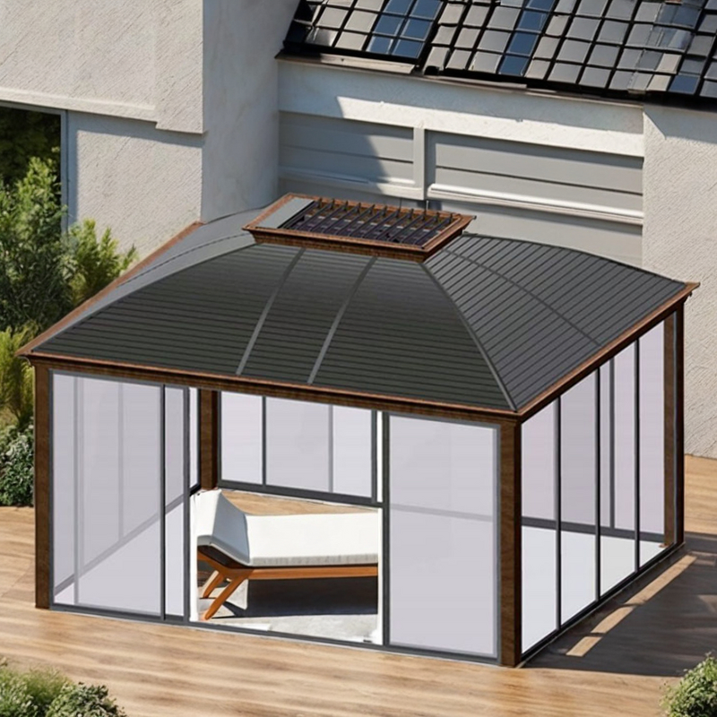 Garden Gazebo Manufacturer - Personalised Double Roof Steel Sides Waterproof Metal Sunshade for Patio Home Use