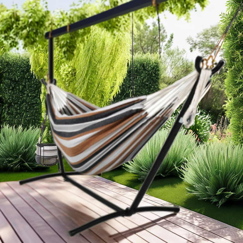 Hanging Hammock Manufacturer - Classic Courtyard Park Garden Outdoor Backyard Garden Double With Stand
