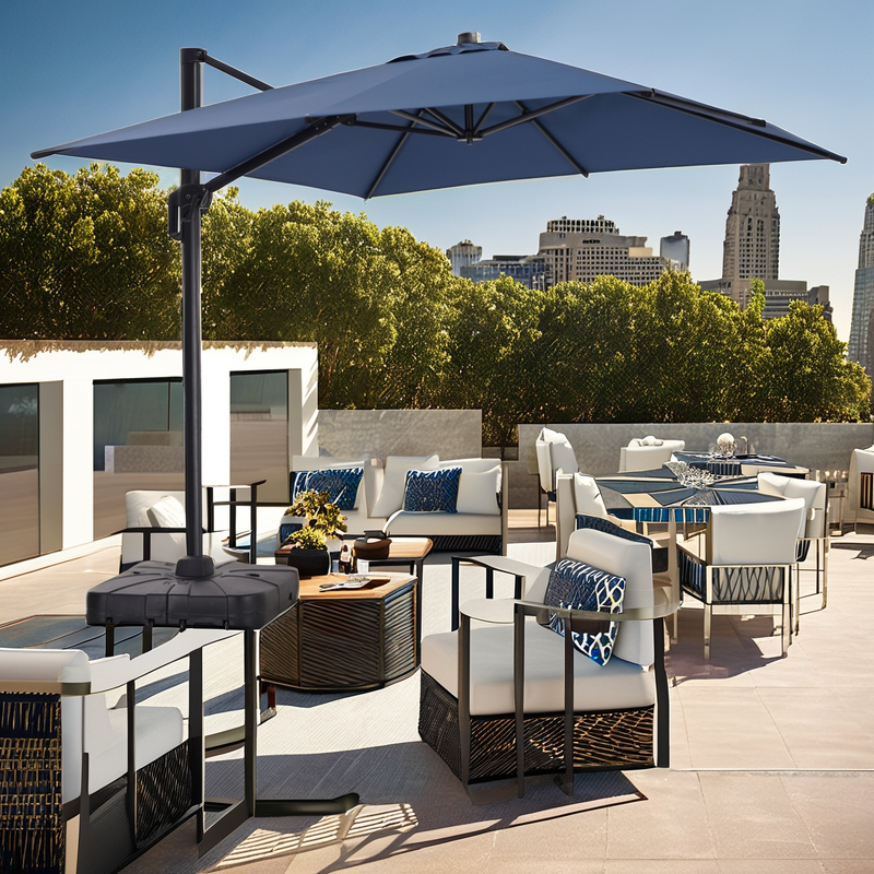 Aluminium Umbrella Manufacturer - Outdoor Waterproof 3*4m Cantilever Sunshade Parasol with Easy Open UV Coating for Parks