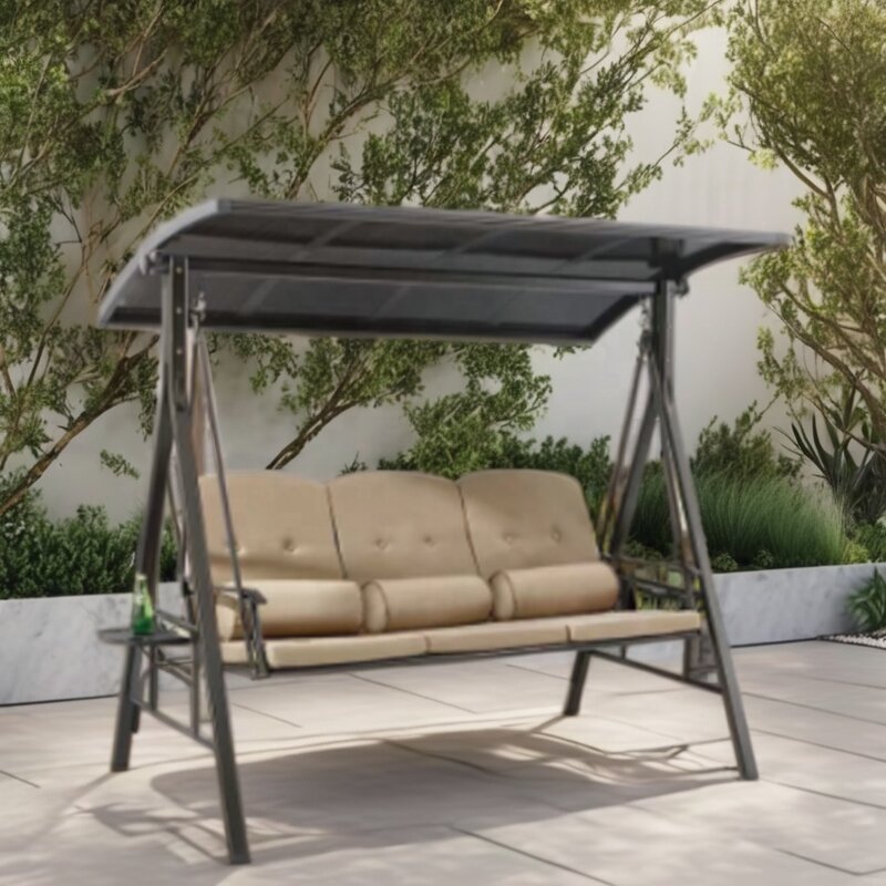 Swing Chair Manufacturer - Wholesale Custom Outdoor Patio Canopy 3-Person Steel Frame Textilence Seats Garden