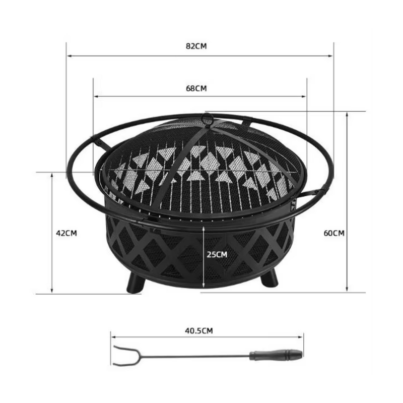 BBQ Grill Manufacturer - Outdoor Patio Full Set Steel with Fireplace Barbecue Cooker Powder Coated Charcoal Fuel Trolley