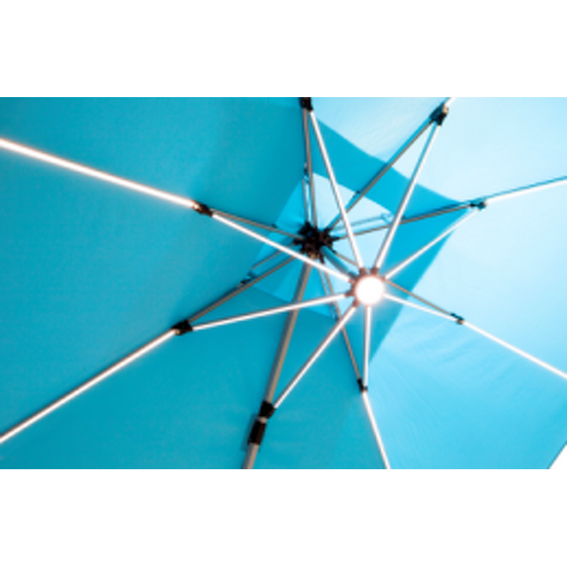 Outdoor Parasol Manufacturer - 3*3m Light Bar East Open Base 360 Rotation Single/Double Roof Sunshade Alum Cantilever Powder Coated