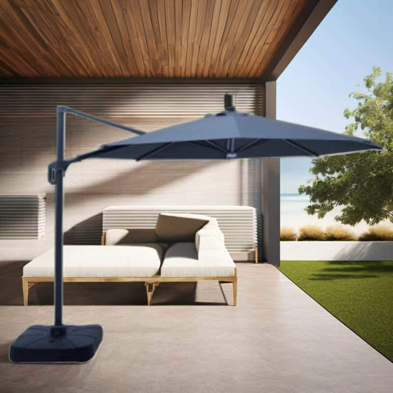 Cantilever Umbrella Manufacturer - Heavy-Duty 3.3M Outdoor Alum Sunshade Solar Parasol UV Coating Powder Coated Frame for Hotels