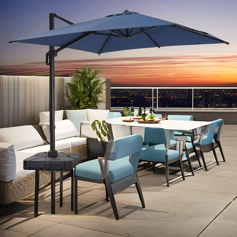 Aluminium Umbrella Manufacturer - Outdoor Waterproof 3*4m Cantilever Sunshade Parasol with Easy Open UV Coating for Parks