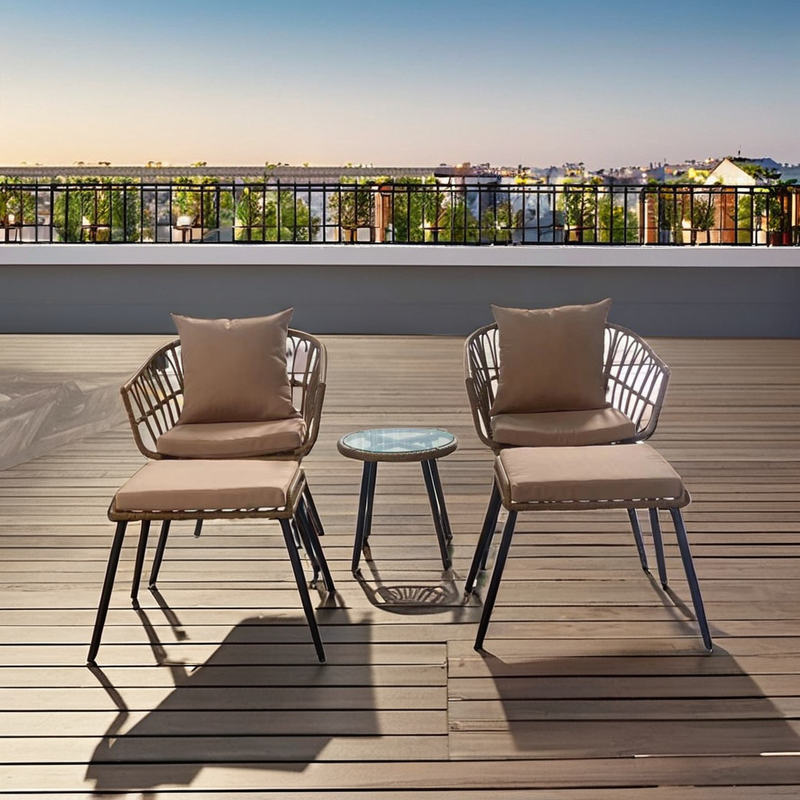 Patio Chair Manufacturer - Hot Sale Modern Design All-Weather PE Wicker Bistro Cafe Outdoor Garden for Hotels