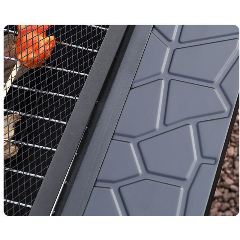 Charcoal Grill Manufacturer - Steel Powder Coated Full Set Outdoor Patio with Fireplace Tea Cooker Barbecue Table and Trolley