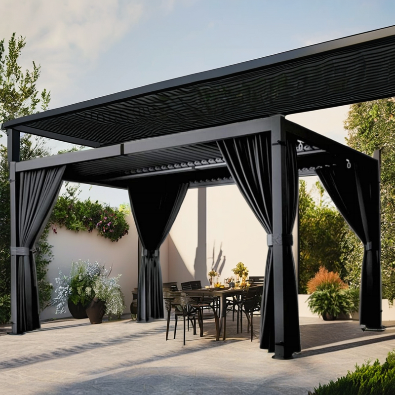 Outdoor Pergola Manufacturer - 4x4 with Aluminum Mounted Metal Gazebo Louvered Roof