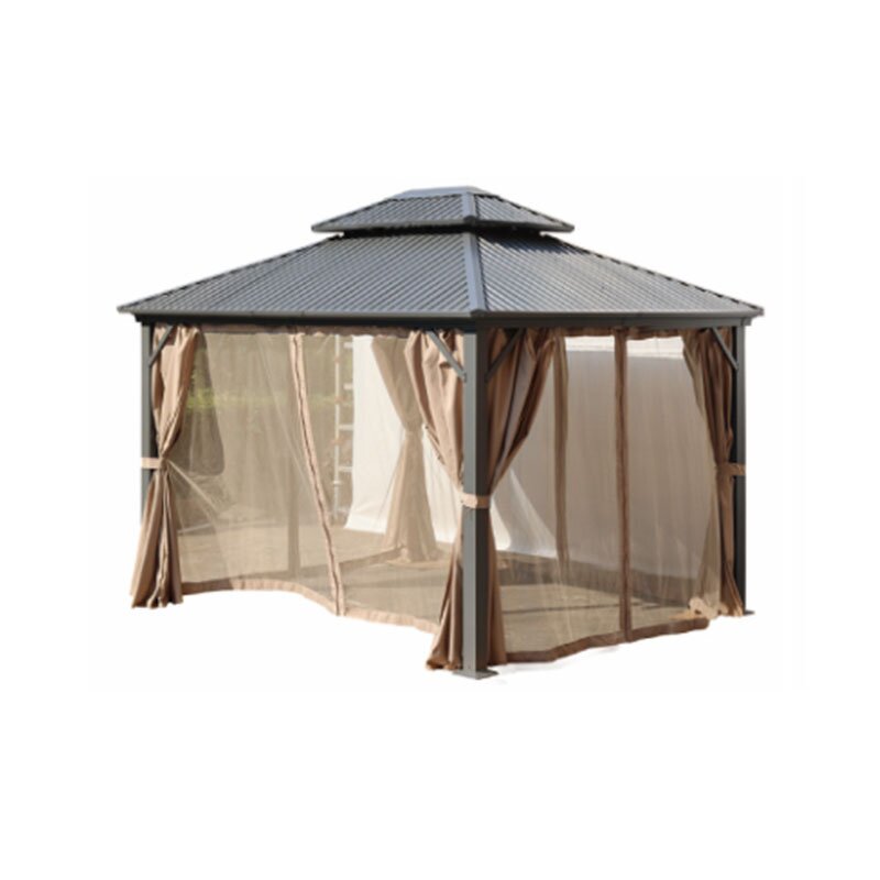 Steel Gazebo Manufacturer - Galvanized Steel Roof and Aluminum Frame Canopy Permanent for Sunshade