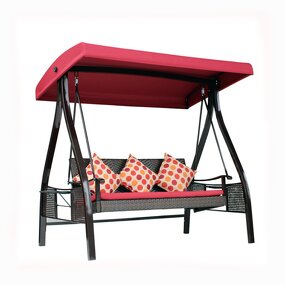 Garden Swing Chair Manufacturer - Wholesale Custom 3-Person Comfortable Hanging Swings Outdoor Rattan Patio with Canopy