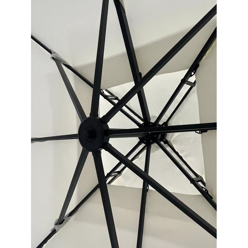 Hawaii Umbrella Manufacturer - 3*3m Outdoor Luxury Hotel Parasol Cantilever Big Size 360 Base Double Roof Waterproof Sunshade