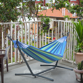 Hammock Hanging Chair Manufacturer - Outdoor Adjustable with Rope Steel Frame Powder Coated Canvas and Cotton Fabric for Park