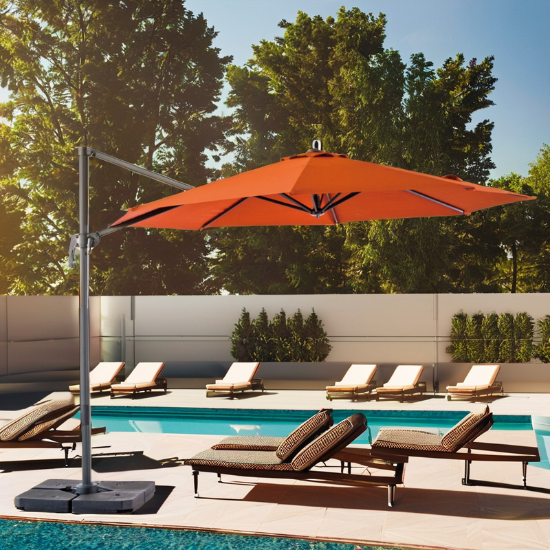 Cantilever Umbrella Manufacturer - Outdoor Aluminium/Steel 3m Dia Powder Coated Frame Waterproof Sunshade for Hotels