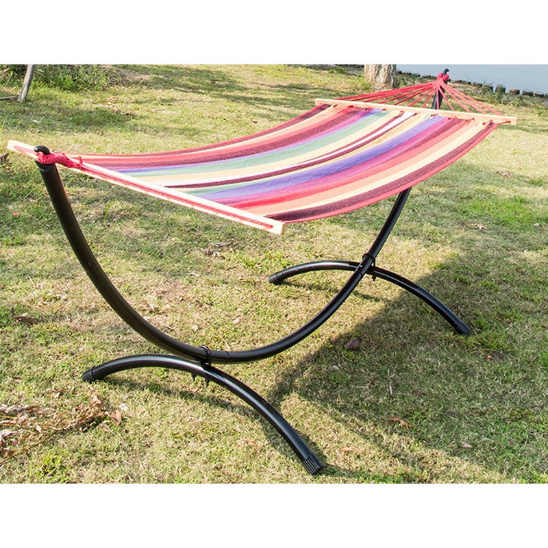 Hanging Hammock Manufacturer - Customized Modern Adjustable Steel Frame Outdoor Furniture Powder Coated Canvas Cotton Fabric