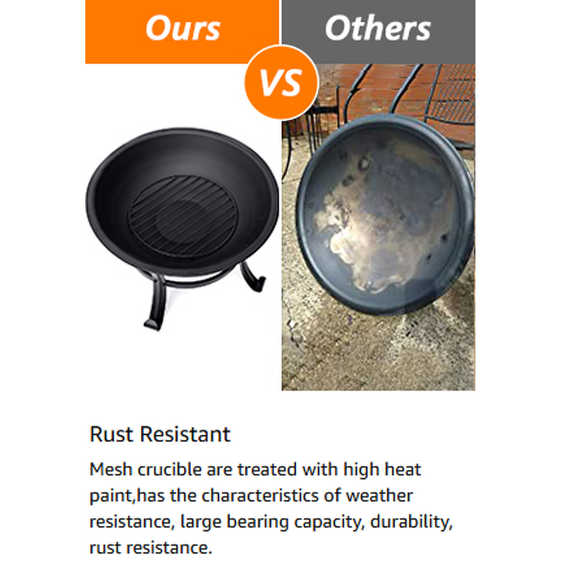 Steel Fire Pit Manufacturer - Customized Elegant with Trolley & Flame Safety for Outdoor Entertainment Cooking Heating