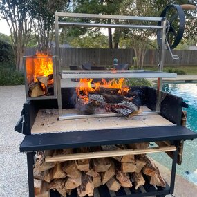 Argentine BBQ Grill Pit Manufacturer - Santa Maria Style High-Durable Steel Trolley for Indoor Camping Roasting & Baking