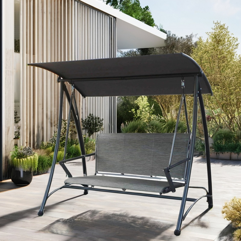 Patio Swing Manufacturer - Good Quality Aluminum 3 Seater Hammock Swing Chair Outdoor with Canopy for Backyard