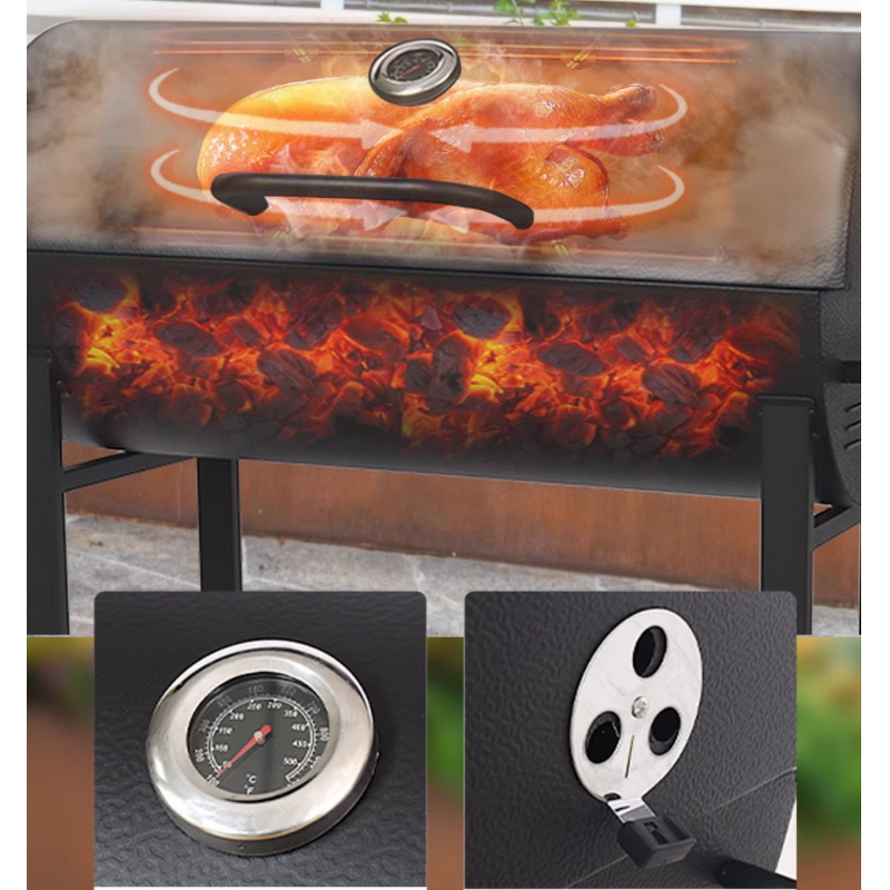 Chimney Thermometer Manufacturer - Luxurious Powder Coated Outdoor Adjustable Height Heavy-Duty Steel Metal with Hooks