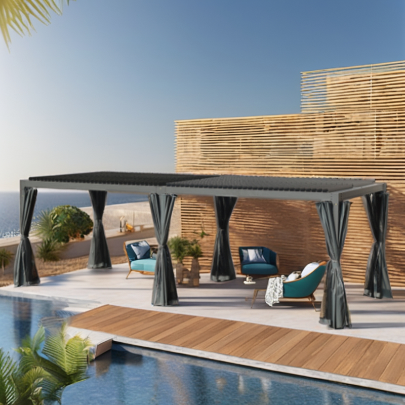 Louver Pergola Manufacturer - Aluminum Electric Wall Mounted Waterproof 3x6 Louvered Aluminium Bioclimatic