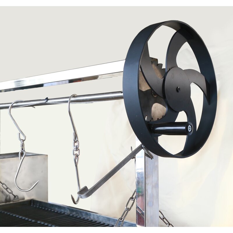 Argentine Santa Maria Manufacturer - for Indoor/Outdoor Use 40'' Backyard Charcoal Smokeless Easy Trolley for Kitchens