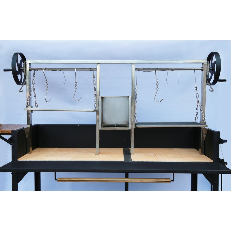 Santa Maria BBQ Grill Manufacturer - Adjustable Luxurious Gaucho Steel Garden Argentine with Fire Brick Charcoal for Home