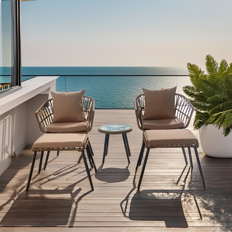 Patio Chair Manufacturer - Hot Sale Modern Design All-Weather PE Wicker Bistro Cafe Outdoor Garden for Hotels