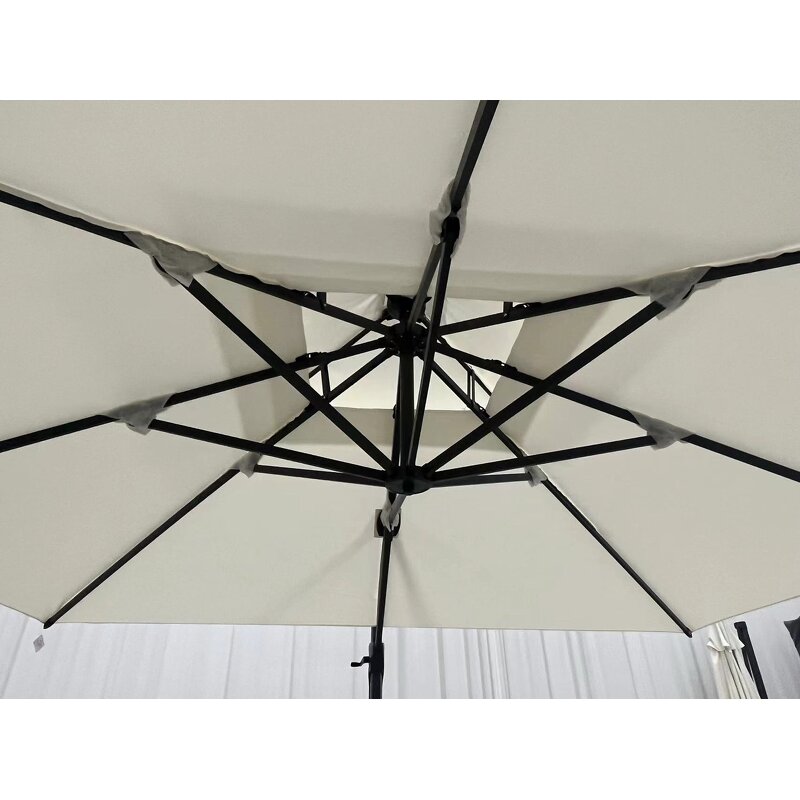 Hawaii Umbrella Manufacturer - 3*3m Outdoor Luxury Hotel Parasol Cantilever Big Size 360 Base Double Roof Waterproof Sunshade