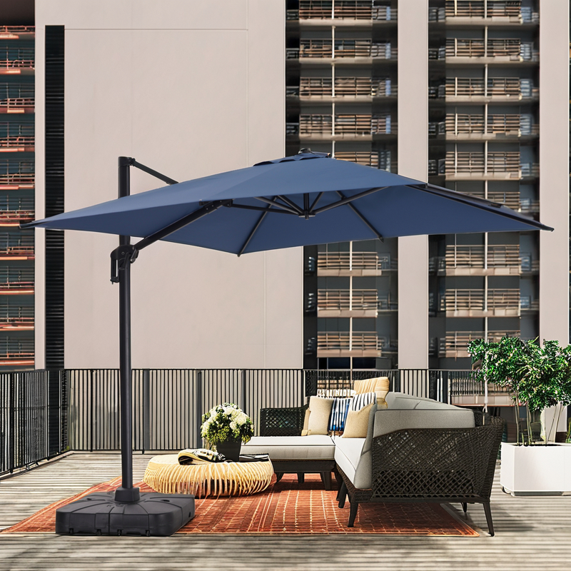 Outdoor Umbrella Manufacturer - Cantilever 3*3m Sunshade Parasol Single Roof Easy Open With UV Coating KD with Base