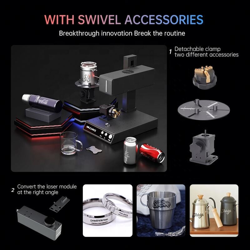 Fiber Laser Engraving Machine Manufacturer - MR.CARVE M4 Portable Desktop for Metal Wood Plastic Glass Stone Paper